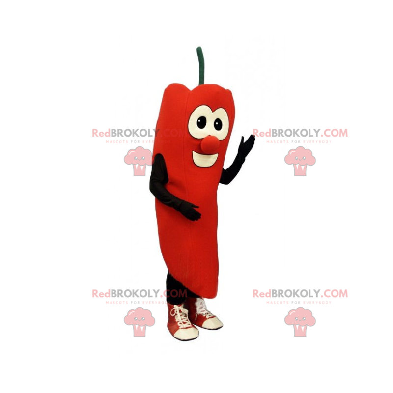 Mascotte de piment rouge souriant Nos mascottes