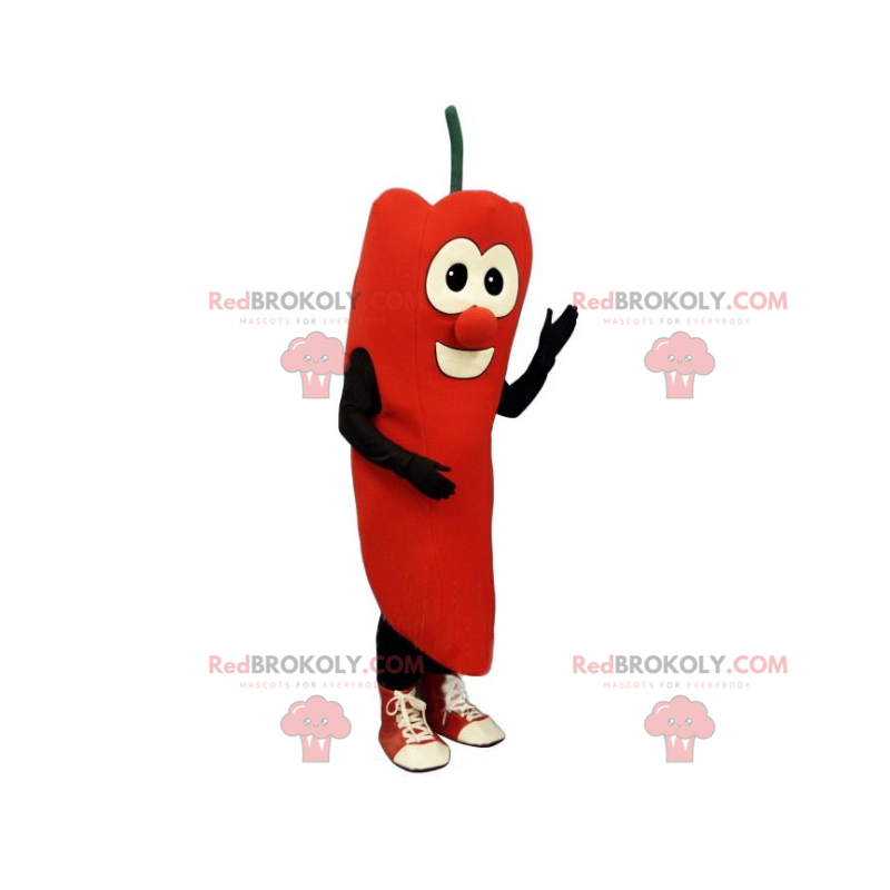 Smilende rød pepper maskot - Redbrokoly.com