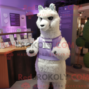 Lavendel-Alpaka-Maskottchen...