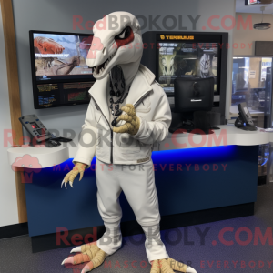 White Utahraptor mascot...