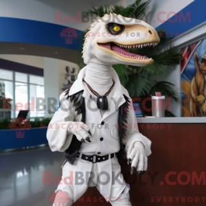 Hvid Utahraptor maskot...