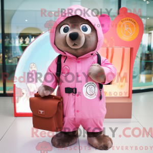 Maskotdraktfigur Pink Seal...