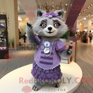 Lavendel vaskebjørn maskot...