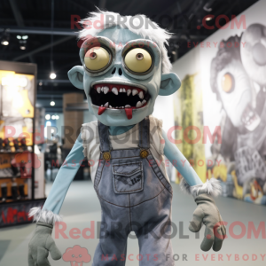 Grå Zombie maskot kostume...