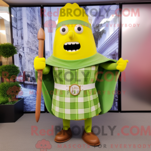 Limegroen mascottekostuum...
