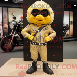 Beige Canary mascot costume...