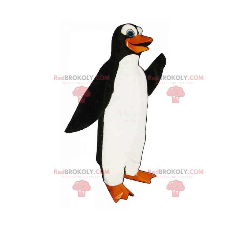 Pinguin-Maskottchen mit einem weißen Bauch - Redbrokoly.com