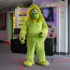 Lime Green Sasquatch mascot...
