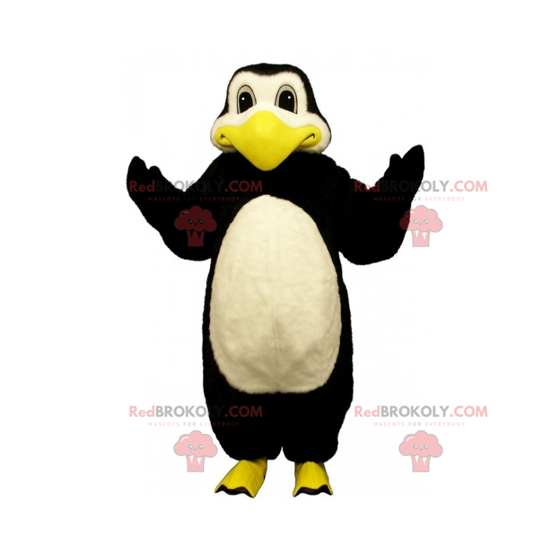 Penguin mascot with yellow legs - Redbrokoly.com