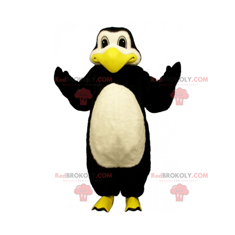 Pinguin Maskottchen mit gelben Beinen - Redbrokoly.com