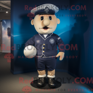 Navy Rugby Ball maskot...