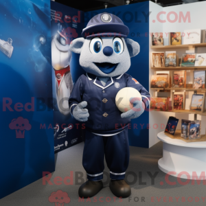 Navy Rugby Ball mascot...