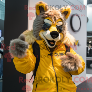 Gul Say Wolf maskot kostume...