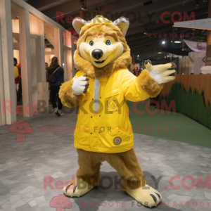 Gul Say Wolf maskot kostume...