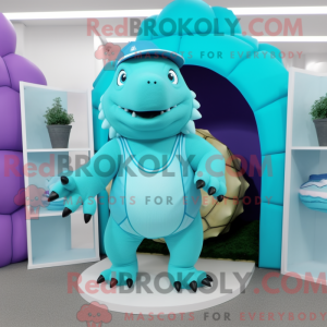 Cyan Glyptodon maskot...