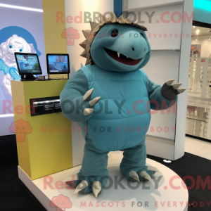 Cyan Glyptodon maskot...