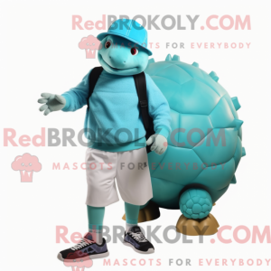 Cyan Glyptodon mascot...