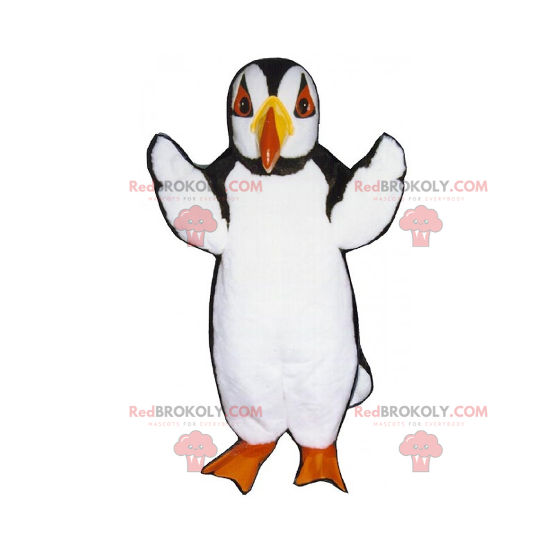 Mascote pinguim com olhos vermelhos - Redbrokoly.com