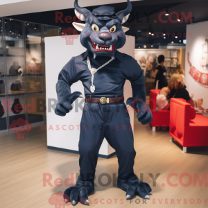 Navy Devil maskotdraktfigur...