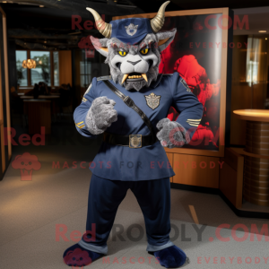 Navy Devil maskotdraktfigur...