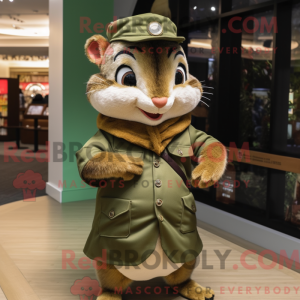 Oliven Chipmunk maskot...
