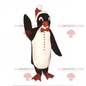 Pinguin-Maskottchen mit Weihnachtsmütze - Redbrokoly.com