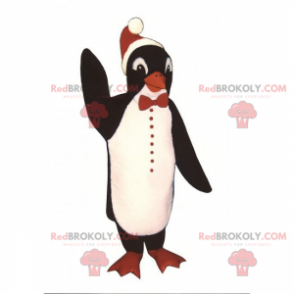 Penguin mascot with Christmas hat - Redbrokoly.com