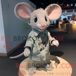 Sølv mus maskot kostume...