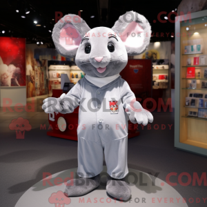 Silver Mouse mascot costume...