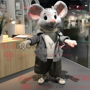 Zilvermuis mascottekostuum...