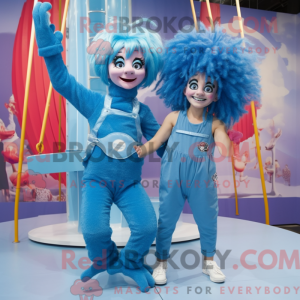 Blue Trapeze Artist maskot...