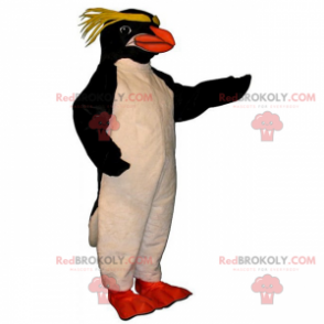 Mascote pinguim com crina amarela - Redbrokoly.com