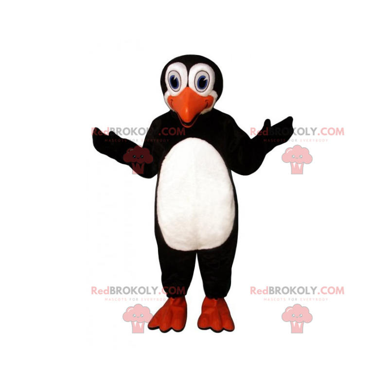 Mascotte de pingouin avec des grands yeux - Redbrokoly.com