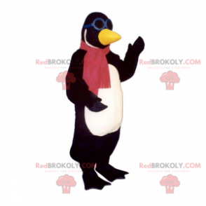 Tučňák maskot s šátkem a brýlemi - Redbrokoly.com