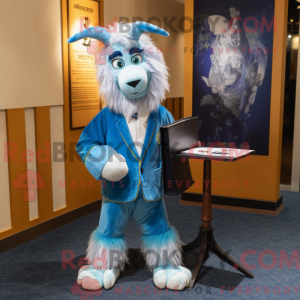 Blå Angora ged maskot...