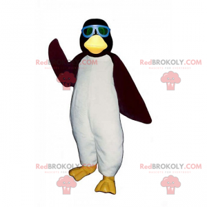 Mascotte pinguïn met blauwe zonnebril - Redbrokoly.com
