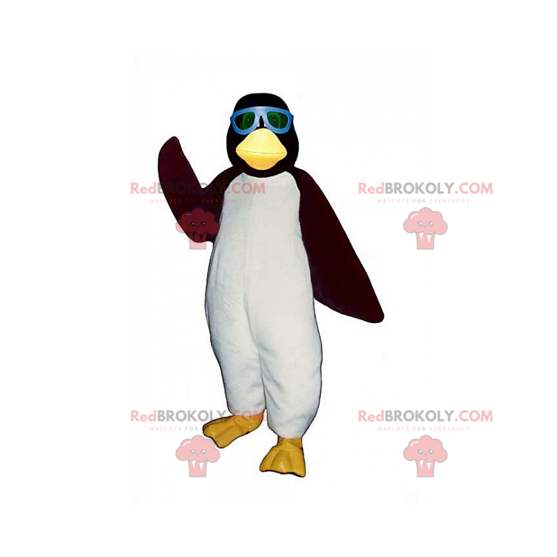 Penguin mascot with blue sunglasses - Redbrokoly.com