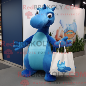 Blå Diplodocus maskot...