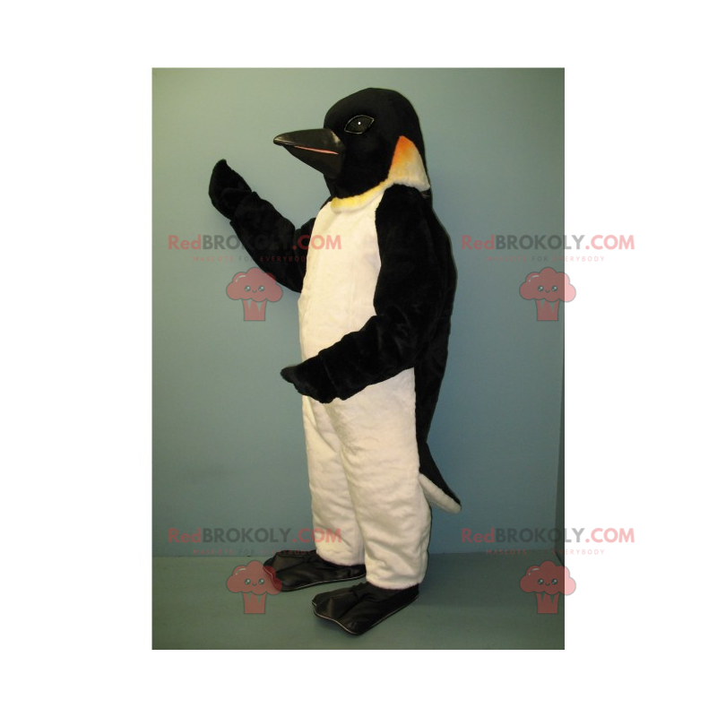 Mascotte de pingouin avec tète noire - Redbrokoly.com