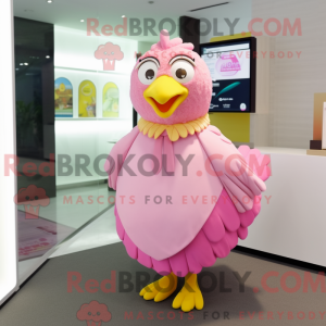 Pink Canary maskot kostume...
