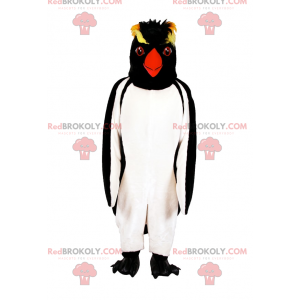 Mascotte de pingouin avec tête noire et jaune - Redbrokoly.com
