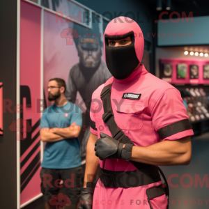 Pink Gi Joe mascot costume...