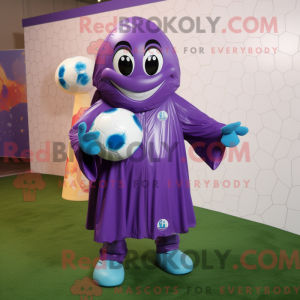 Purple Soccer Ball mascot...