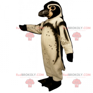 Mascote pinguim branco e marrom - Redbrokoly.com