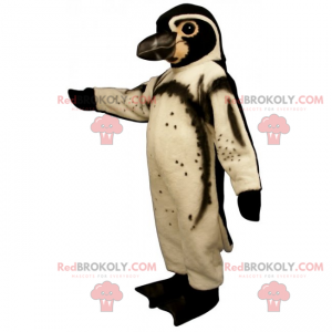 Witte en bruine pinguïn mascotte - Redbrokoly.com