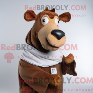 Brown Jersey Cow mascot...
