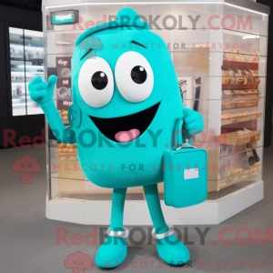 Turquoise Phone mascot...