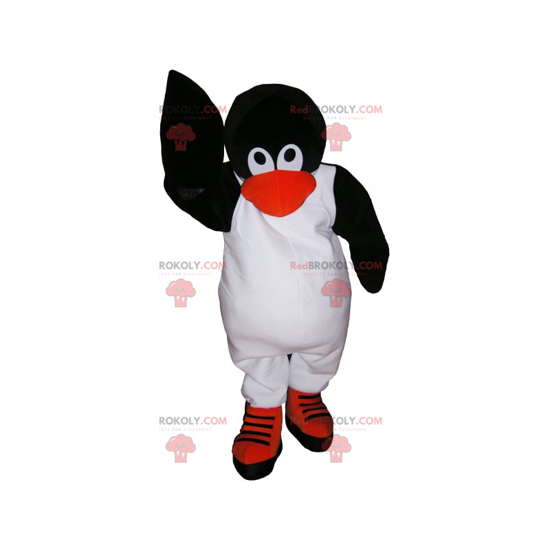 Mascotte de pingouin en patin - Redbrokoly.com