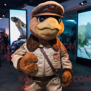 Brown Sea Turtle mascot...