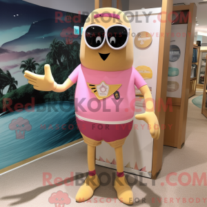 Goudroze mascottekostuum...